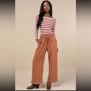 NWT Autumn brown suede high rise pants